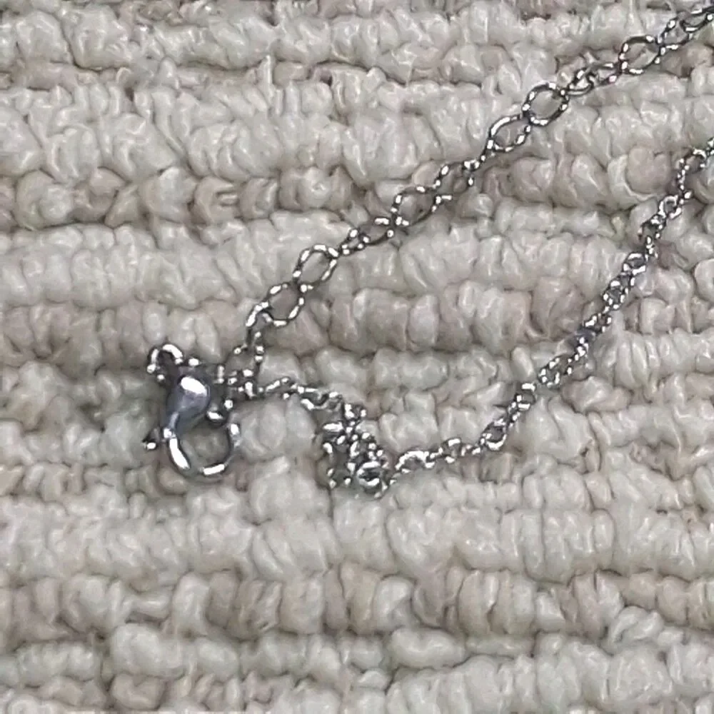 Purple Marquise Cut Crystal Rhinestone Silver Tone Pendant Chain Necklace Women